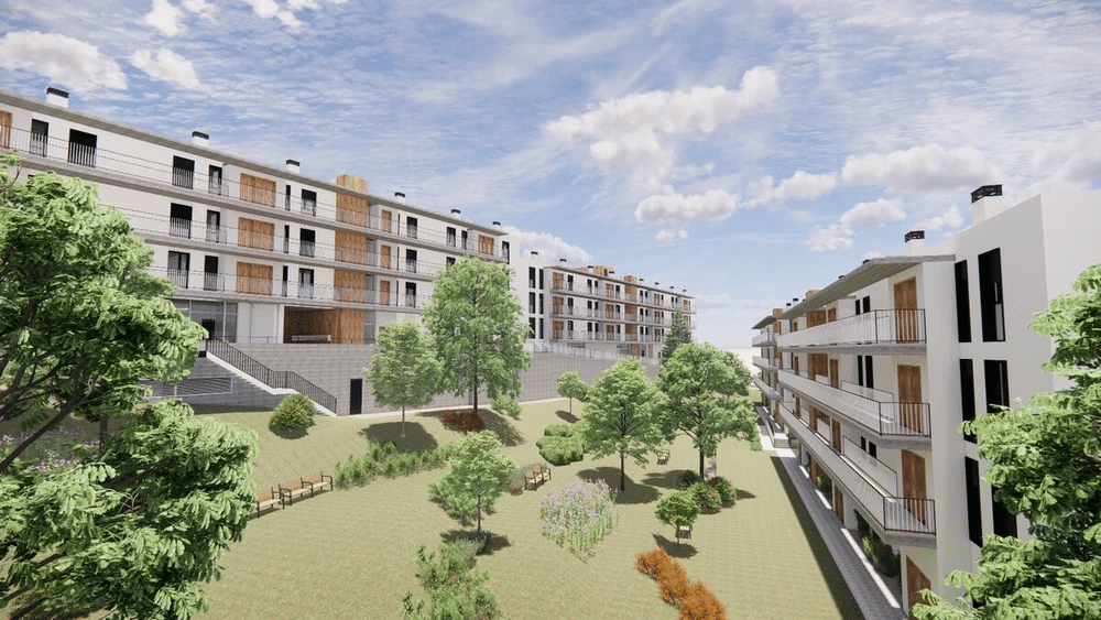 Infografía 3D Viviendas Colaborativas Segovia